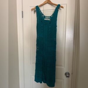 KERSH Teal Crochet Dress